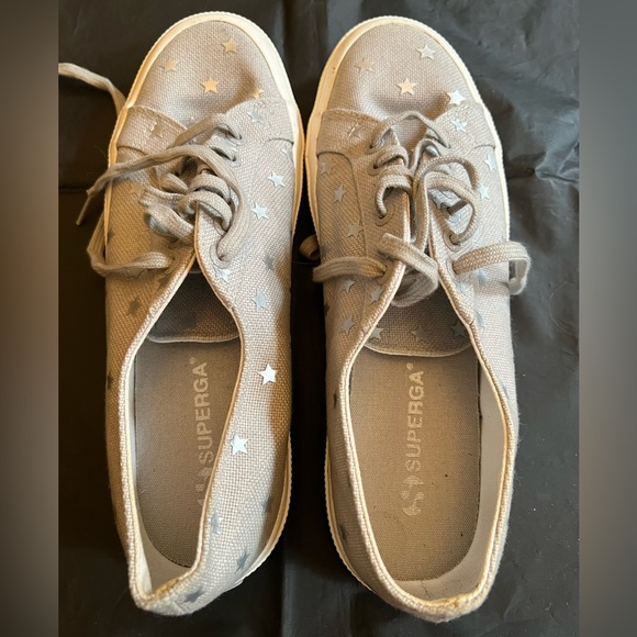 Superga Grey Silver Star Sneakers COTU 2750 | size 9.5 - Picture 5 of 6